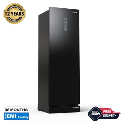 Picture of VISION RE-270 Liter 2 in 1 Convertible Glass Door Freezer Black No Frost