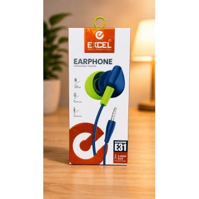 Picture of Excel E31 Premium Magnetic Wired Earphone (3.5mm AUX)-Black