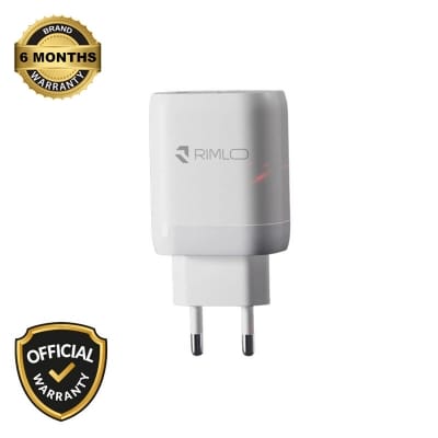 Picture of RIMLO RC-05 21W  Fast Travel Charger   For Mobile Phone  EXCEL ELECTRONICS ( Type-B, Type-C, Lightening)-White