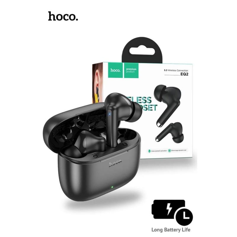 Picture of Hoco EQ2 True Wireless Premium Earbuds with 6 Month Official Brand Warranty-Black