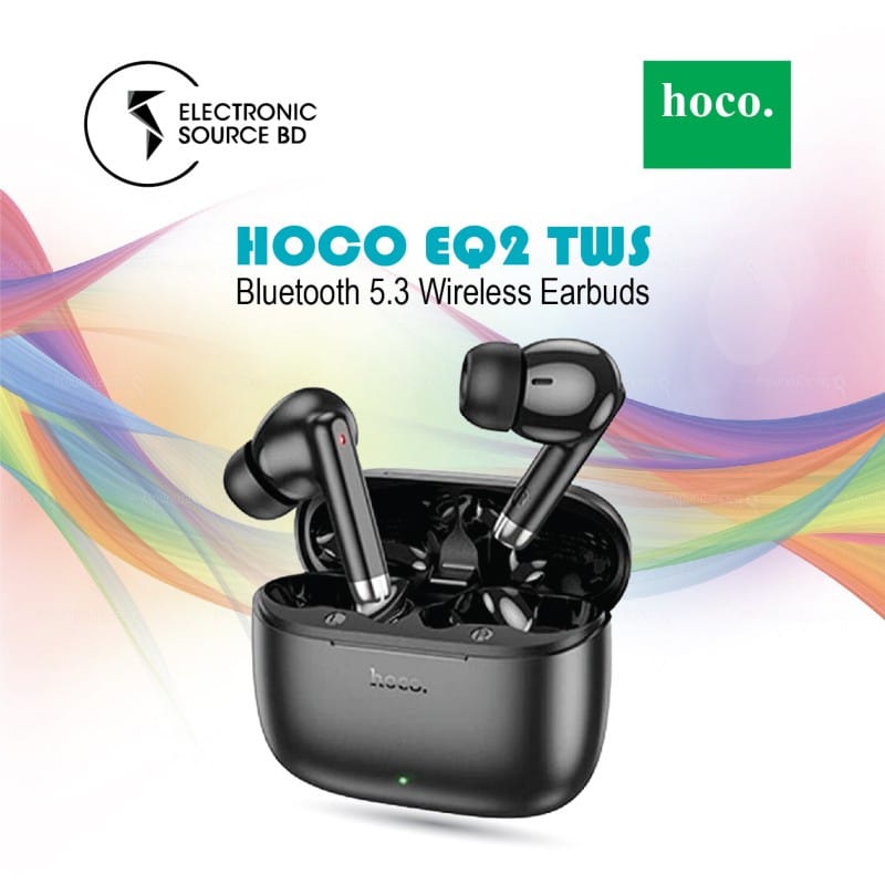 Picture of Hoco EQ2 True Wireless Premium Earbuds with 6 Month Official Brand Warranty-Black