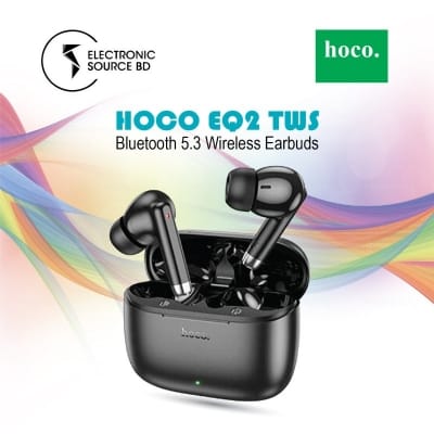 Picture of Hoco EQ2 True Wireless Premium Earbuds with 6 Month Official Brand Warranty-Black