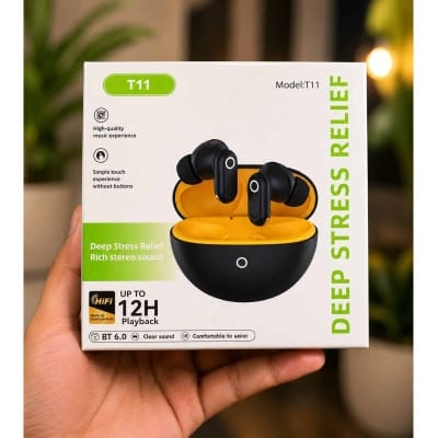 Picture of KC T11 True Wirelees TWS (Premium Sound & Deep Bass, Ultimate Comfort, Easy Lightweight, Long Music Play Time)