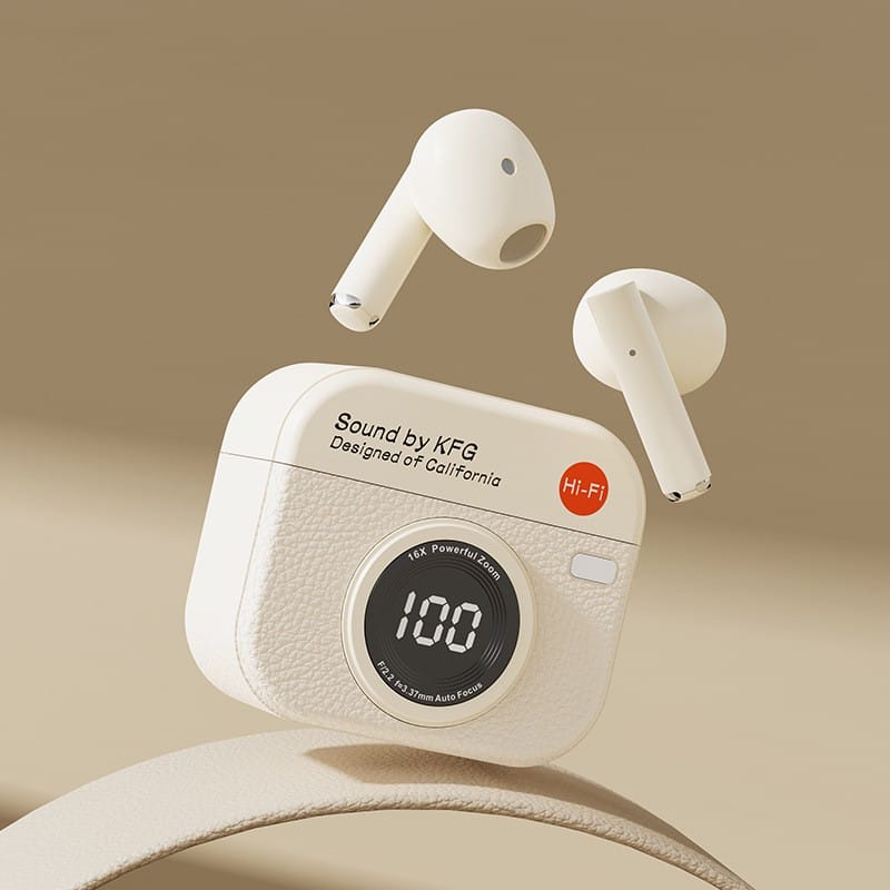 Picture of Q86 TWS Wireless Earphones Bluetooth 5.3 Stereo Sports Headphones, Retro Camera Style Earbuds Compatible for iPhone Android-Multicolor