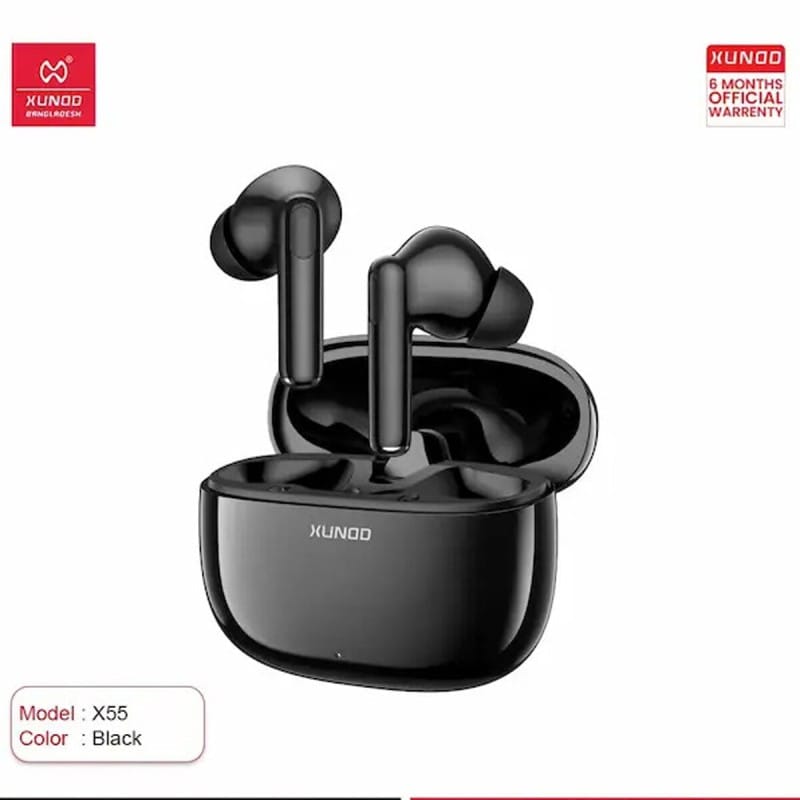 Picture of XUNDD X55 True Wireless Stereo Premium Earbuds with HiFi Sound & Deep Bass-Original Authentic Product (6 Month Brand Warranty)-Black