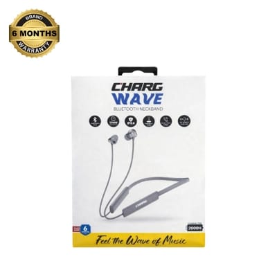 Picture of CHARG WAVE Bluetooth Neckband | Wireless Neckband Earphone | IPX4 Water Resistant | 10mm Driver | AI Voice | 2000H Standby-Grey