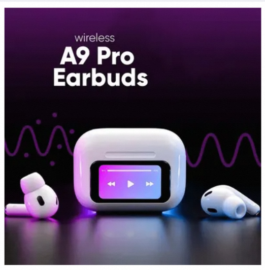 Picture of Airpods A9 Pro Touch Screen Display Wireless Airpods Super Sound Bass-Black