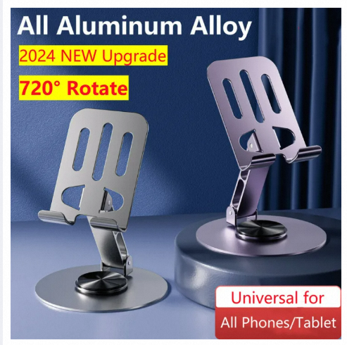 Picture of (High Quality) Full Metal 360 Degree Rotating Stress-Relieving Phone and Tablet Universal Stand - Desktop Phone Holder Aluminum Alloy Universal 720° Rotation Tablet Support Adjustable Stand Mount For Mobile Phone Holder Stand-Multicolour