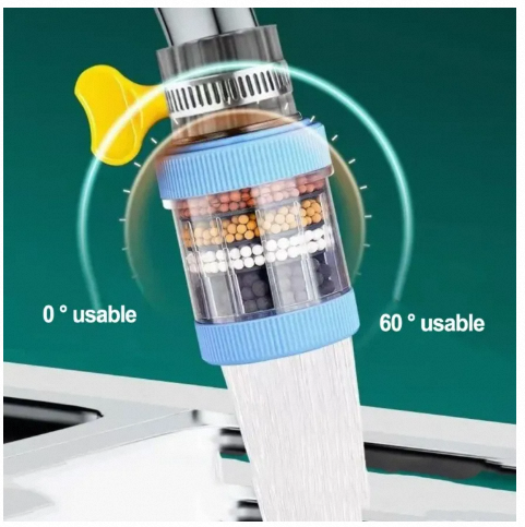 Picture of 6 Layers Faucet Water Purifier Nozzle Coconut Charcoal Medical Stone Kitchen Accessories Home Water Filter-Multicolor