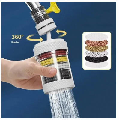 Picture of 6 Layers Faucet Water Purifier Nozzle Coconut Charcoal Medical Stone Kitchen Accessories Home Water Filter-Multicolor
