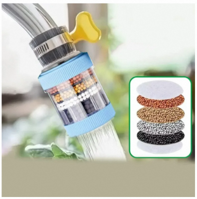 Picture of 6 Layer 360 Degree Rotate Water Filter Faucet Water Purifier Nozzle Coconut Charcoal Medical Stone Kitchen Accessories Home Water Filter - 1pcs-Multicolor