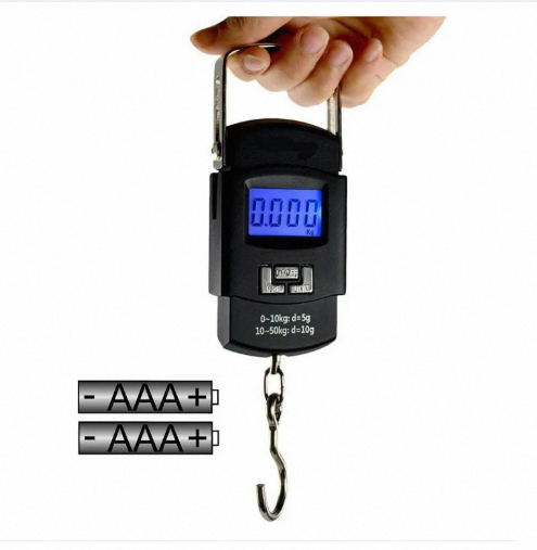Picture of Sharp Choice Heavy Duty Portable Digital Hook Weighing Scale | 10kg-50kg Capacity | LCD Display | Temperature Scale | Ideal for Home, Kitchen & Travel-Black