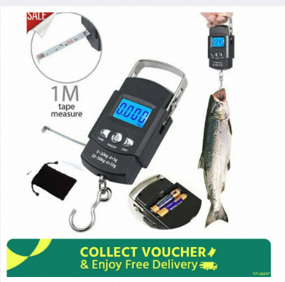 Picture of Sharp Choice Heavy Duty Portable Digital Hook Weighing Scale | 10kg-50kg Capacity | LCD Display | Temperature Scale | Ideal for Home, Kitchen & Travel-Black
