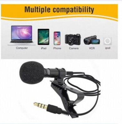 Picture of 3.5mm Mini Microphone for Smartphone and Audio Devices, Clear Sound, Universal Compatibility, Black-Black