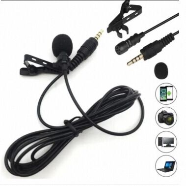 Picture of 3.5mm Mini Microphone for Smartphone and Audio Devices, Clear Sound, Universal Compatibility, Black-Black