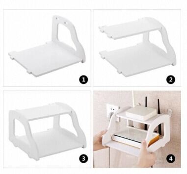 Picture of New High Quality PVC Tarpaulin Double Layer Wall Mounted Shelf Stand for Wifi Modem Router-Multicolor