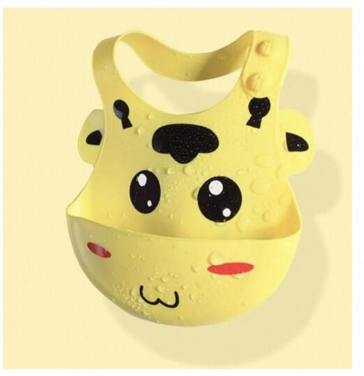 Picture of 1Pcs Baby Silicone Bib Waterproof Saliva Towel Newborn Feeding Bibs Bandana Cartoon Aprons Adjustable Feeding Burp Cloth Saliva 7 Ratings2 Answered Questions-Yellow