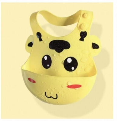Picture of 1Pcs Baby Silicone Bib Waterproof Saliva Towel Newborn Feeding Bibs Bandana Cartoon Aprons Adjustable Feeding Burp Cloth Saliva 7 Ratings2 Answered Questions-Yellow