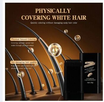 Picture of Organic Hair Color Stick for White Hair Coverage | Natural Black Hairdressing Wand | Waterproof and Sweat-Proof Hair Dye Comb for Gray Hair Coverage (20 Gram-Multicolor