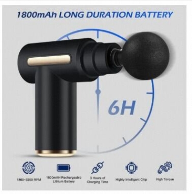 Picture of Mini Electric Massage Gun Portable Deep Tissue Massage Gun - Pain Relief USB Rechargeable Body Massager Message Gun Body Muscle Relief Massage Gun Fitness Portable Fascial Gun Deep Tissue Mini Massage Gun Message Gun Electric Message Gun-Multicolor
