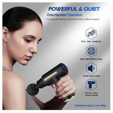 Picture of Mini Electric Massage Gun Portable Deep Tissue Massage Gun - Pain Relief USB Rechargeable Body Massager Message Gun Body Muscle Relief Massage Gun Fitness Portable Fascial Gun Deep Tissue Mini Massage Gun Message Gun Electric Message Gun-Multicolor