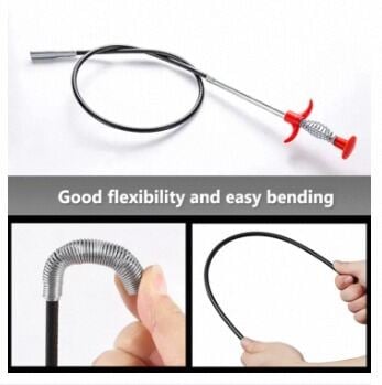 Picture of 60cm Spring Pipe Dredging Tools, Drain Snake, Drain Cleaner Sticks Clog Remover Cleaning Household for KitchenBending sink tool-Multicolor
