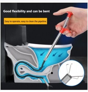 Picture of 60cm Spring Pipe Dredging Tools, Drain Snake, Drain Cleaner Sticks Clog Remover Cleaning Household for KitchenBending sink tool-Multicolor