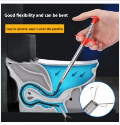Picture of 60cm Spring Pipe Dredging Tools, Drain Snake, Drain Cleaner Sticks Clog Remover Cleaning Household for KitchenBending sink tool-Multicolor