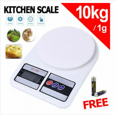 Picture of SF- 400 Digital LCD Display Electronic Kitchen Scale - 10 kg - Weight Machine Digital-White