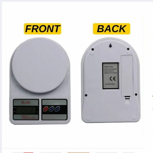 Picture of SF- 400 Digital LCD Display Electronic Kitchen Scale - 10 kg - Weight Machine Digital-White
