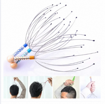 Picture of Stainless Steel Octopus Scalp Hair Stimulator Stress Relief Relax Head Massager - SILVER - Body Massager-Multicolor