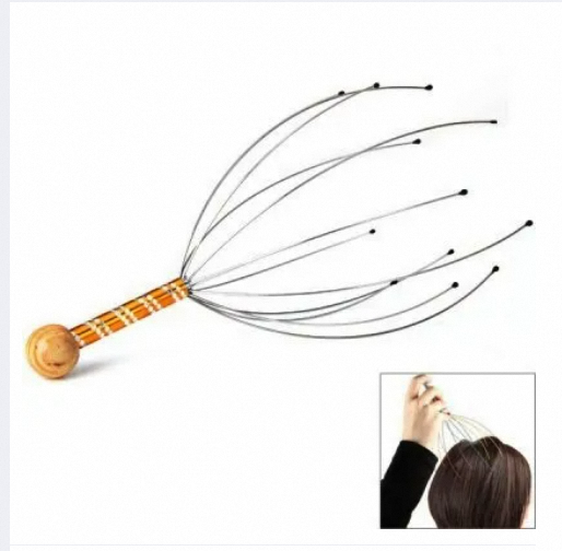 Picture of Stainless Steel Octopus Scalp Hair Stimulator Stress Relief Relax Head Massager - SILVER - Body Massager-Multicolor