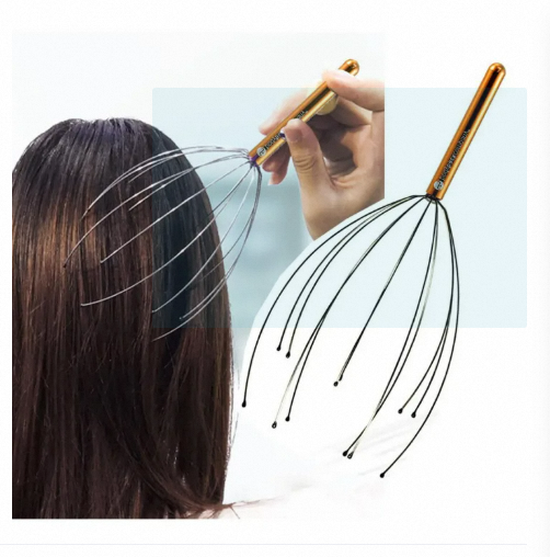 Picture of Stainless Steel Octopus Scalp Hair Stimulator Stress Relief Relax Head Massager - SILVER - Body Massager-Multicolor