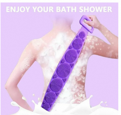 Picture of Silicone Body Scrubber 90cm Extended, Silicone Body Brush, Silicone Back Scrubber Shower Brush Cellulite Massager, Bath Wash Brush Exfoliating Scrub, Soft Bath Brush for Women Men-Multicolor