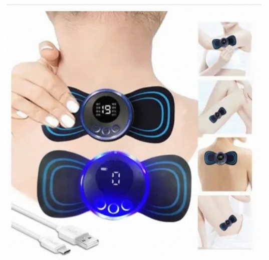 Picture of 2pcs Pad Attach Portable Electric Pain Relax_Neck Body_Massager With USB Charging Cable -1pcs