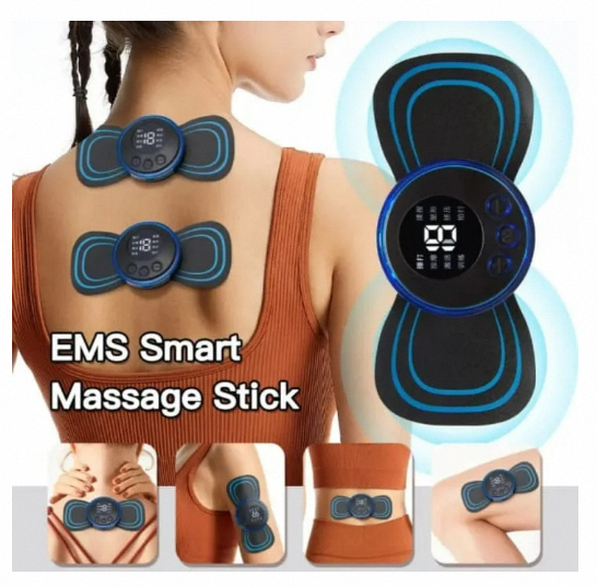 Picture of 2pcs Pad Attach Portable Electric Pain Relax_Neck Body_Massager With USB Charging Cable -1pcs