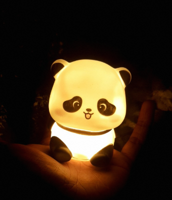 Picture of Panda LED Night Light Living Room Cute Panda Plastic Lamp Bedside Decor Creative Kids Night Light Birthday Gift Cake Décor-Multicolor