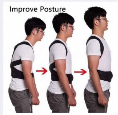 Picture of Adjustable Back Posture Corrector Back Pain Relief Belt Spine Waist Support Correction Straps Posture Belt For Men Women - Black