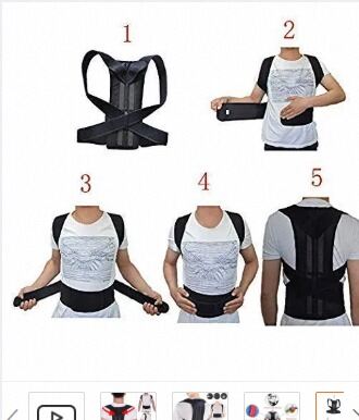 Picture of Adjustable Back Posture Corrector Back Pain Relief Belt Spine Waist Support Correction Straps Posture Belt For Men Women - Black