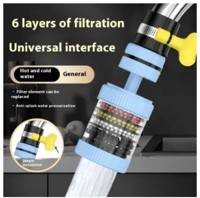 Picture of Universal Shower Faucet 6 Layers Faucet Water Filter Tap Purifier Splash-proof Water Saving Bubbler for Bathroom Home Kitchen