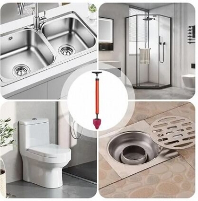 Picture of High Pressure Toilet Unblock Shot Toilet Plunger Drain Clog Remover, Toilet Plunger Kit High Pressure Air Drain Clog Remover Plumbing Tool for Bathroom Kitchen Bathtub