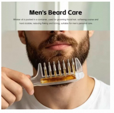 Picture of Transparent Refillable Essential Oil Hair Comb Scalp Care Applicator Brush Oil Distribution Comb Home Hair Beauty Styling Tool