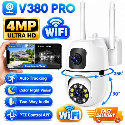 Picture of New V380 Mini Indoor PTZ Dual Lens Camera 4MP HD Smart Home WiFi Security for Baby Monitor Indoor Network Dual Lens Camera