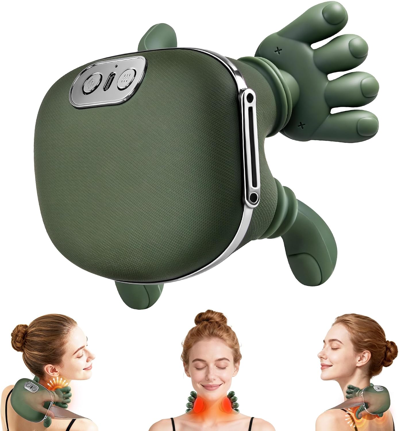 Picture of Neck Massager with Heat, Cordless Human-Like Massage, Green