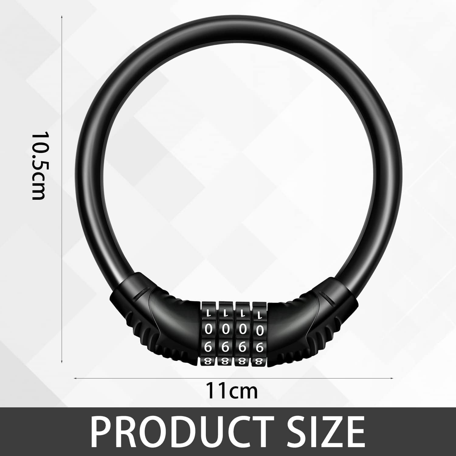 Picture of Bike Lock Portable Bike Locks Cable High Security Bicycle Lock Cycling Lock with 4-Digits Codes