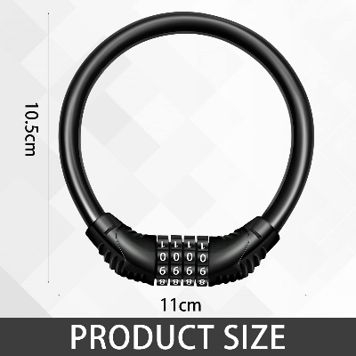 Picture of Bike Lock Portable Bike Locks Cable High Security Bicycle Lock Cycling Lock with 4-Digits Codes