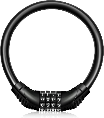 Picture of Bike Lock Portable Bike Locks Cable High Security Bicycle Lock Cycling Lock with 4-Digits Codes