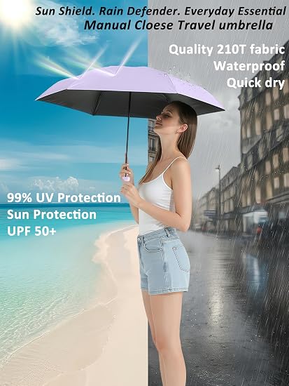 Picture of Travel Mini Umbrella With UV Sun Protection, Compact Pocket Size
