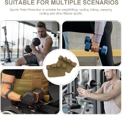 Picture of Barbell-Lifting Palm Protector Gloves with Elastic Palm Pads, Grip Workout Gloves for Men and Women Weightlifting Fitness Training