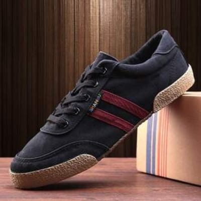 Picture of Spring and Summer Casual Canvas Shoes for Men, Classic Double-Strap Lace-Up Student Versatile Shoe